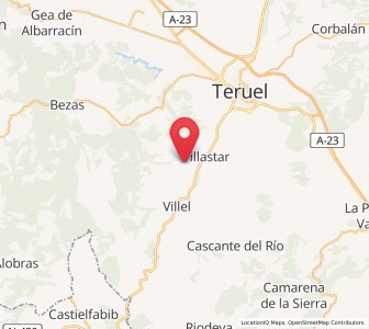 Map of Peñalba de Villastar, Aragon