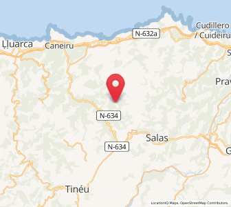 Map of Pende, Asturias
