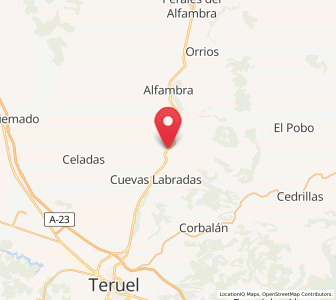 Map of Peralejos, Aragon