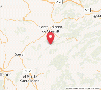 Map of Pontils, Catalonia