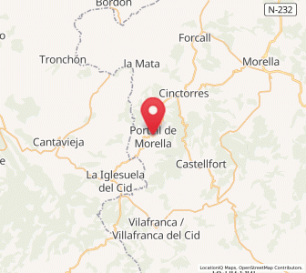 Map of Portell de Morella, Valencia