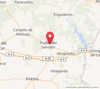 Map of Puebla del Salvador, Castille-La Mancha