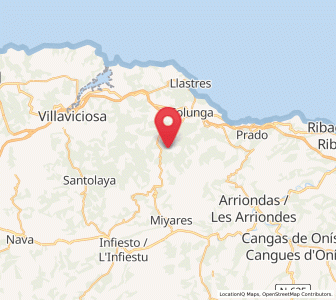 Map of Pumerín, Asturias