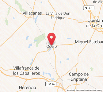 Map of Quero, Castille-La Mancha