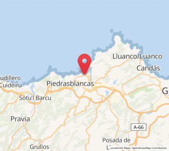 Map of Raíces, Asturias