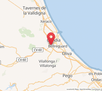 Map of Real de Gandía, Valencia