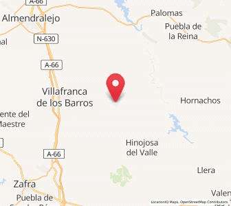 Map of Ribera del Fresno, Extremadura