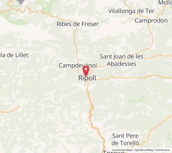 Map of Ripoll, Catalonia