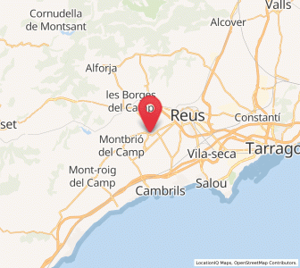 Map of Riudoms, Catalonia