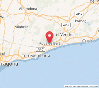 Map of Roda de Berà, Catalonia