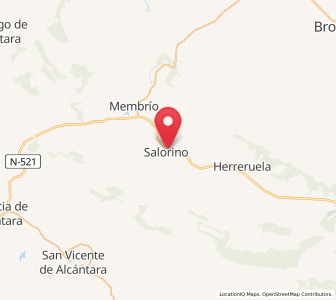 Map of Salorino, Extremadura