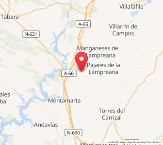 Map of San Cebrián de Castro, Castille and León
