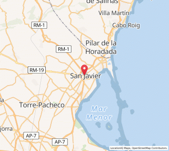 Map of San Javier, Murcia