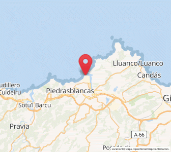 Map of San Juan de Nieva, Asturias
