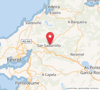 Map of San Sadurniño, Galicia