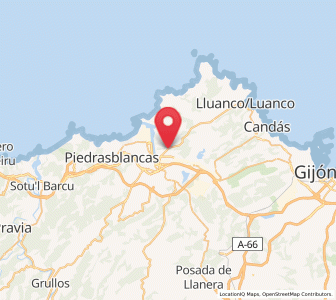 Map of San Sebastián, Asturias