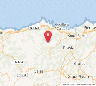 Map of Sangreña, Asturias