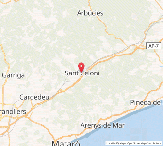 Map of Sant Celoni, Catalonia