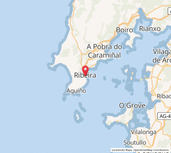 Map of Santa Uxía de Ribeira, Galicia
