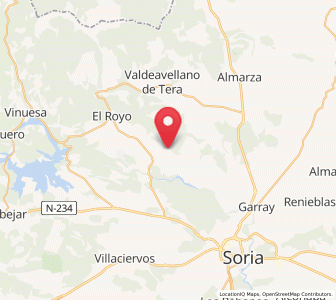 Map of Santervás de la Sierra, Castille and León