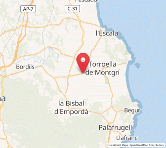 Map of Serra de Daró, Catalonia