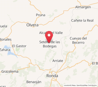 Map of Setenil de las Bodegas, Andalusia