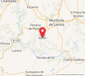 Map of Sober, Galicia