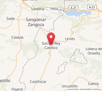 Map of Sos del Rey Católico, Aragon