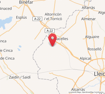 Map of Sucs, Catalonia