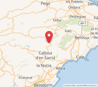 Map of Tárbena, Valencia