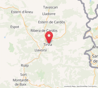 Map of Tírvia, Catalonia