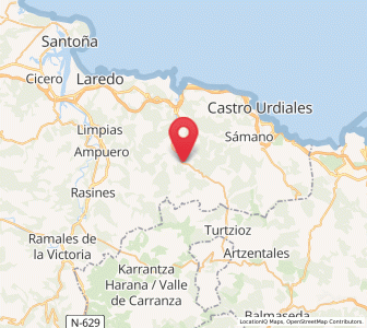Map of Trebuesto, Cantabria