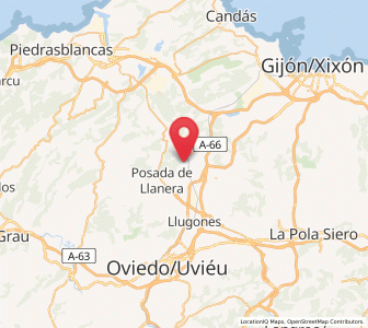 Map of Truébano, Asturias