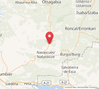 Map of Ustés, Navarre