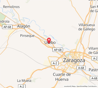 Map of Utebo, Aragon