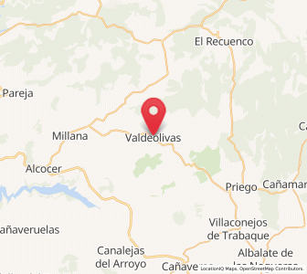 Map of Valdeolivas, Castille-La Mancha