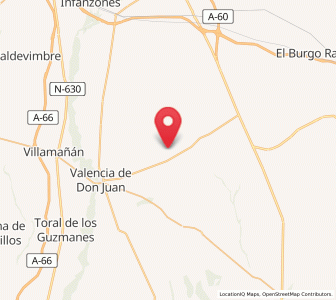 Map of Valdesaz de los Oteros, Castille and León
