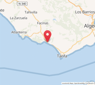 Map of Valdevaqueros, Andalusia
