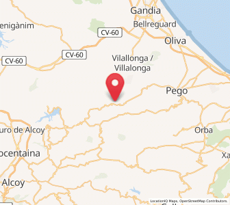 Map of Vall de Gallinera, Valencia