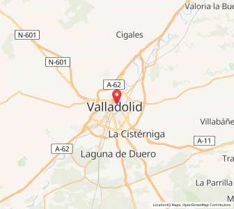 Map of Valladolid, Castille and León