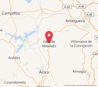 Map of Valle de Abdalagís, Andalusia