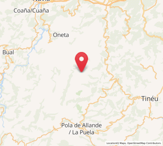 Map of Vallinaferrera, Asturias