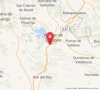 Map of Valoria de Aguilar, Castille and León