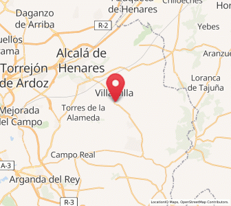 Map of Valverde de Alcalá, Madrid