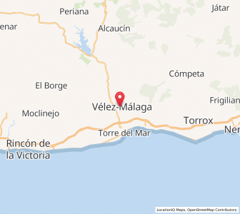 Map of Vélez-Málaga, Andalusia