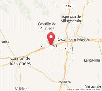 Map of Villaherreros, Castille and León