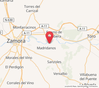 Map of Villalazán, Castille and León