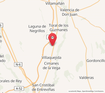 Map of Villamandos, Castille and León
