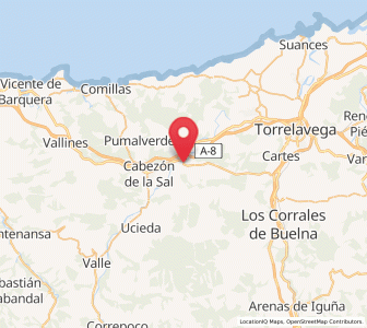 Map of Villanueva de la Peña, Cantabria