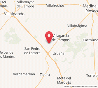 Map of Villanueva de los Caballeros, Castille and León